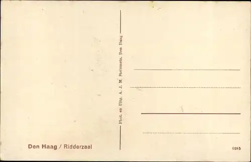 Ak Den Haag Südholland Niederlande, Ridderzaal, Straßenbahn Linie 3