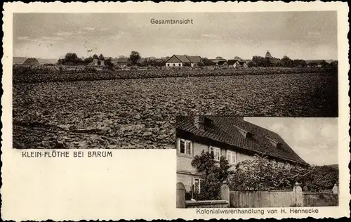 Ak Klein Flöthe Niedersachsen, Gesamtansicht, Kolonialwarenhandlung H. Hennecke