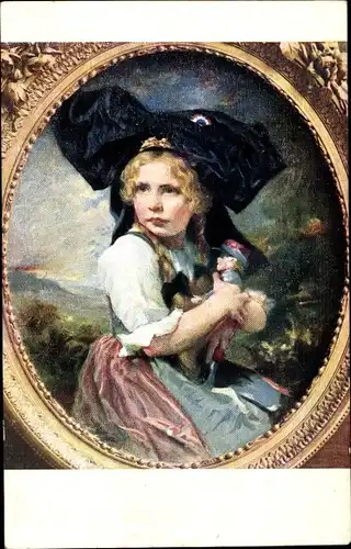 Künstler Ak Walhain, Ch., Petite Alsacienne, Mädchen in Elsässer Tracht, Puppe, Portrait