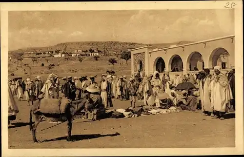 Ak Djebel Kouif Algerien, Mine, Le Marché arabe du dimanche, âne