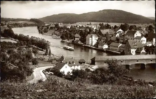 Ak Gailingen am Hochrhein, Teilansicht vom Ort mit Brückenkopf