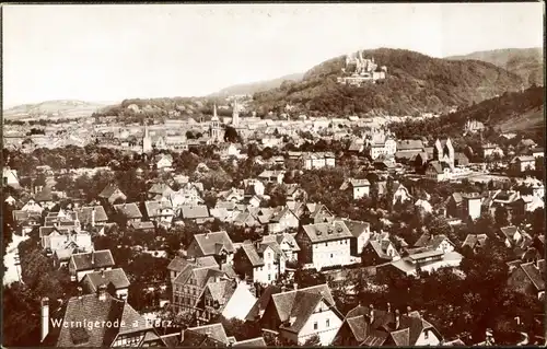 Ak Wernigerode am Harz, Blick über den Ort