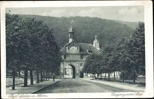 Ak Bad Sooden Allendorf in Hessen, Eingang zum Bad