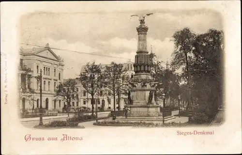 Ak Hamburg Altona, Blick zum Siegesdenkmal