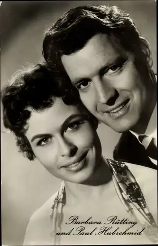 Ak Schauspieler Barbara Rütting und Paul Hubschmid, Portrait