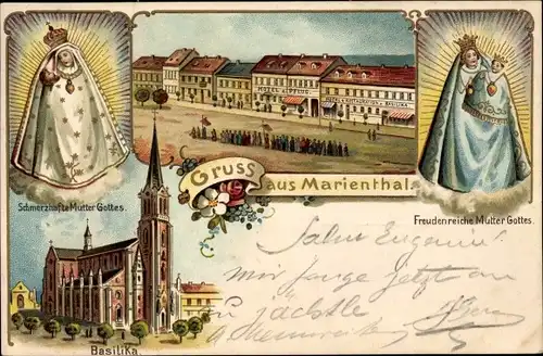 Litho Marienthal Haguenau Hagenau Elsass Bas Rhin, Basilika, Mutter Gottes