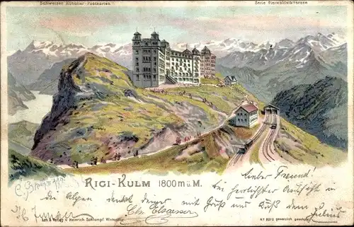 Künstler Litho Steinmann, C., Küssnacht Kt. Schwyz Schweiz, Rigi Kulm