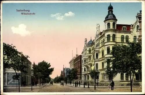 Ak Tschernjachowsk Insterburg Ostpreußen, Wilhelmstraße, Straßenpartie