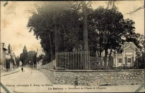 Ak Le Raincy Seine Saint Denis, Boulevard de l'Ouest et l'Hôpital