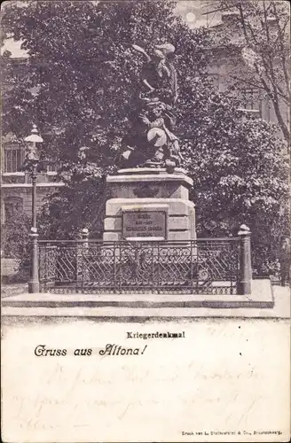 Ak Hamburg Altona, Partie am Kriegerdenkmal