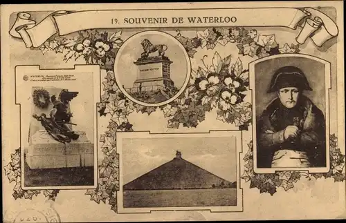Ak Waterloo Wallonien Wallonisch Brabant, Napoleon Bonaparte, portrait, Souvenir de Waterloo