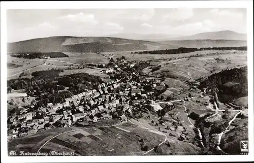 Ak St. Andreasberg Braunlage im Harz, Totalansicht vom Ort, Klinke & Co 11255