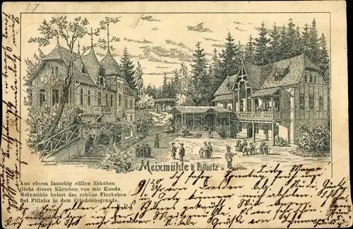 Litho Dresden Pillnitz, Partie an der Meixmühle