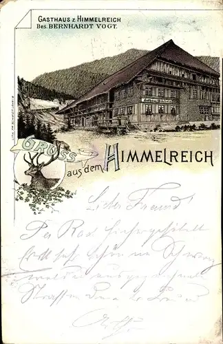Litho Kirchzarten, Gasthaus zum Himmelreich, Bes. Bernhardt Vogt