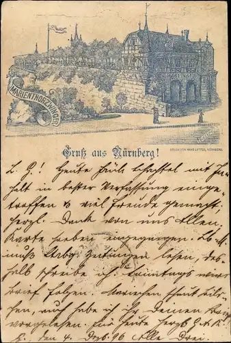 Litho Nürnberg in Mittelfranken Bayern, Marientorzwinger