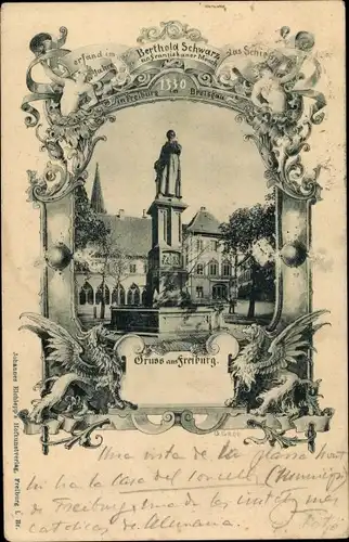 Ak Freiburg im Breisgau, Berthold Schwarz Denkmal