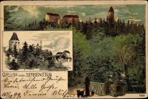 Litho Seebenstein in Niederösterreich, Partie im Schlosspark
