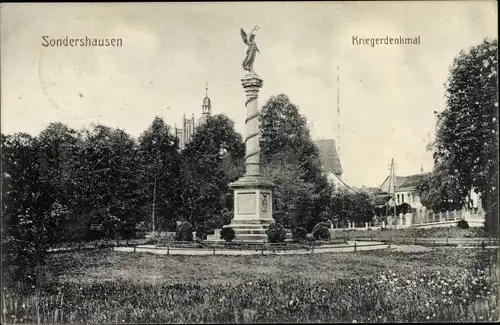 Ak Sondershausen im Kyffhäuserkreis Thüringen, Kriegerdenkmal