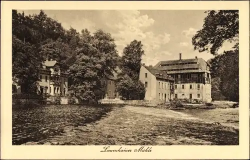 Ak Mittweida in Sachsen, Flusspartie mit Blick auf die Lauenhainer Mühle, Wassermühle