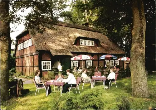 Ak Sögel Emsland, Hümmlinger Teestuben, Außenansicht, Garten