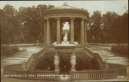 Ak Bad Homburg vor der Höhe Hessen, Elisabethen Brunnen, Gesamtansicht, Aufgang