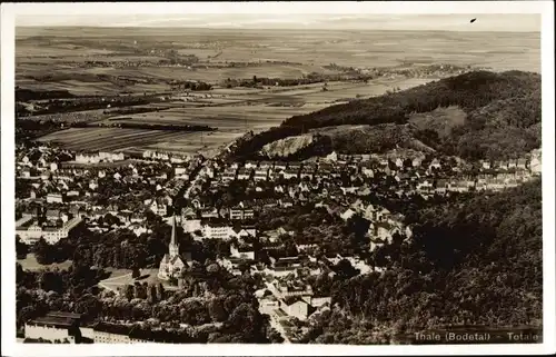 Ak Thale im Harz, Totalansicht vom Ort, Blick in die Ferne