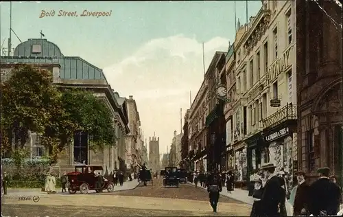 Ak Liverpool Merseyside England, Bold Street, Faraday & Sons, Diamonds, Straßenpartie