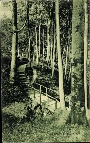 Ak Timmendorfer Strand in Ostholstein, Waldpartie mit Treppe