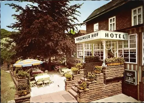 Ak Neuhaus im Solling Holzminden, Fritz Mönkemeyer Hotel Sollinger Hof, Eingang, Terrasse