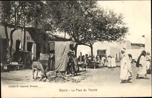 Ak Bizerte Tunesien, La Place du Marché, âne
