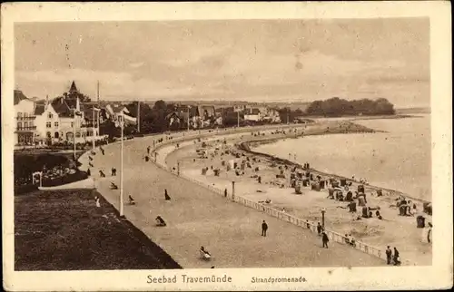 Ak Travemünde Lübeck Schleswig Holstein, Strandpromenade, Panorama