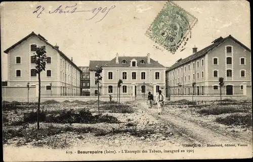 Ak Beaurepaire Isère, L'Entrepôt des Tabacs, inauguré en 1905