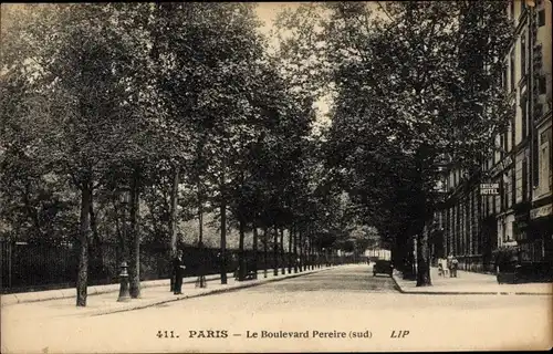 Ak Paris, Le Boulevard Pereire sud, Straßenpartie