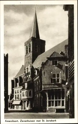 Ak Amersfoort Utrecht Niederlande, Zevenhuizen met St. Joriskerk