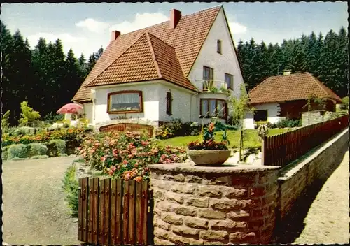 Ak Holzminden Neuhaus in Niedersachsen, Sonnenhaus Pension am Mädchenberg, Gesamtansicht
