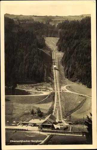 Ak Oberweißbach in Thüringen, Blick nach Bergbahn, Wald