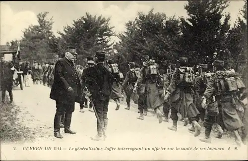 Ak Le généralissime Joseph Joffre, Französische Soldaten, Offizier, I. WK