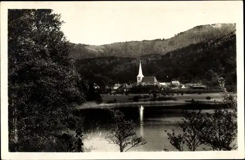 Ak Sewen Elsass Haut Rhin, le Lac, Église Notre Dame