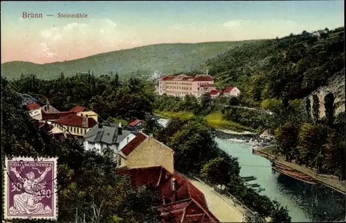 Ak Brno Brünn Südmähren, Steinmühle, Panoramaansicht 