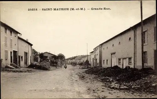 Ak Saint Maurice Lothringen Meurthe et Moselle, Grande Rue, Straßenpartie