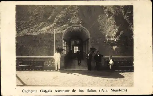 Ak Mendoza Argentinien, Cacheuta Galería Ascensor de los Baños