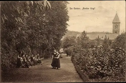 Ak Koblenz in Rheinland Pfalz, Breiter Weg, Gartenpartie