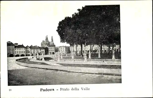 Ak Padova Padua Veneto, Prato della Valle, Promenade, Parkanlage