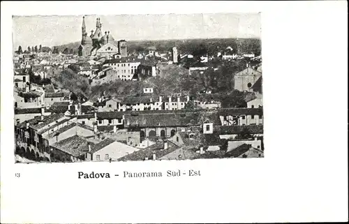 Ak Padova Padua Veneto, Panorama Sud Est, Blick über die Dächer der Stadt