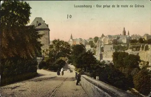 Ak Luxemburg Luxembourg, Vue prise de la route de Trèves