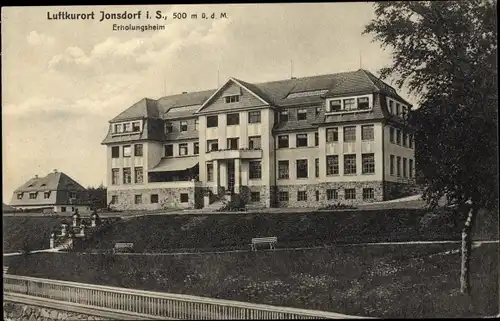 Ak Jonsdorf in Sachsen, Erholungsheim, Gesamtansicht, Promenade