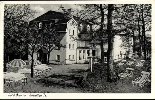 Ak Nastätten im Rhein Lahn Kreis, Blick auf Hotel Oranien