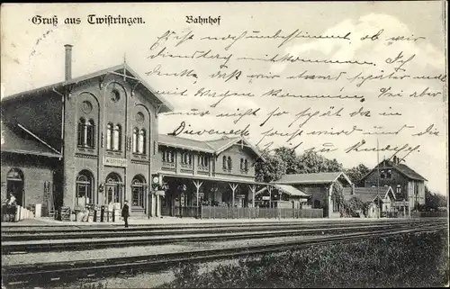 Ak Twistringen Niedersachsen, Bahnhof, Gleisseite