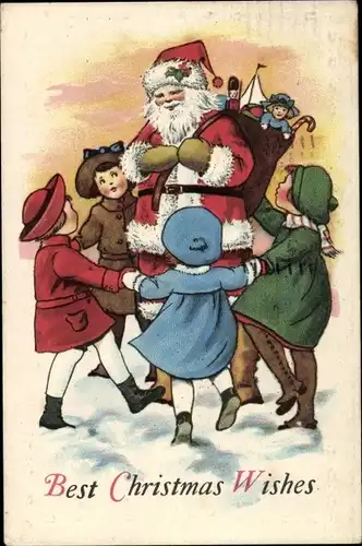 Präge Ak Christmas wishes, Santa Claus, Frohe Weihnachten, Weihnachtsmann