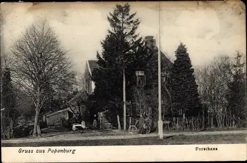 Ak Papenburg im Emsland, Forsthaus, Außenansicht